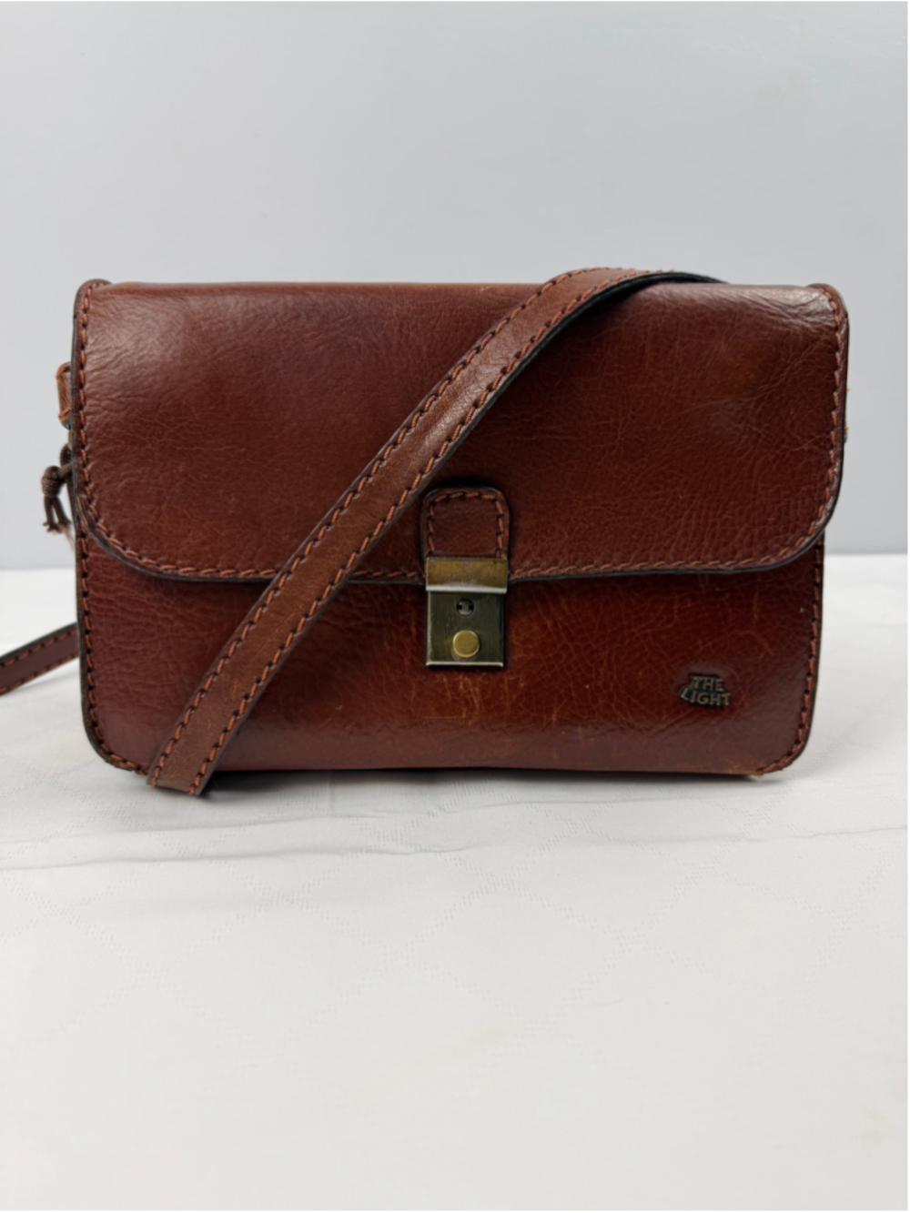 Vintage The Light Brown Leather Crossbody Bag